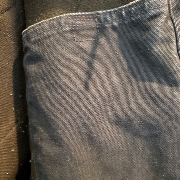 Vintage Carhartt Insulated Full Zip Canvas Work Jacket Men's - sz L Navy Blue - Picture 6 of 10